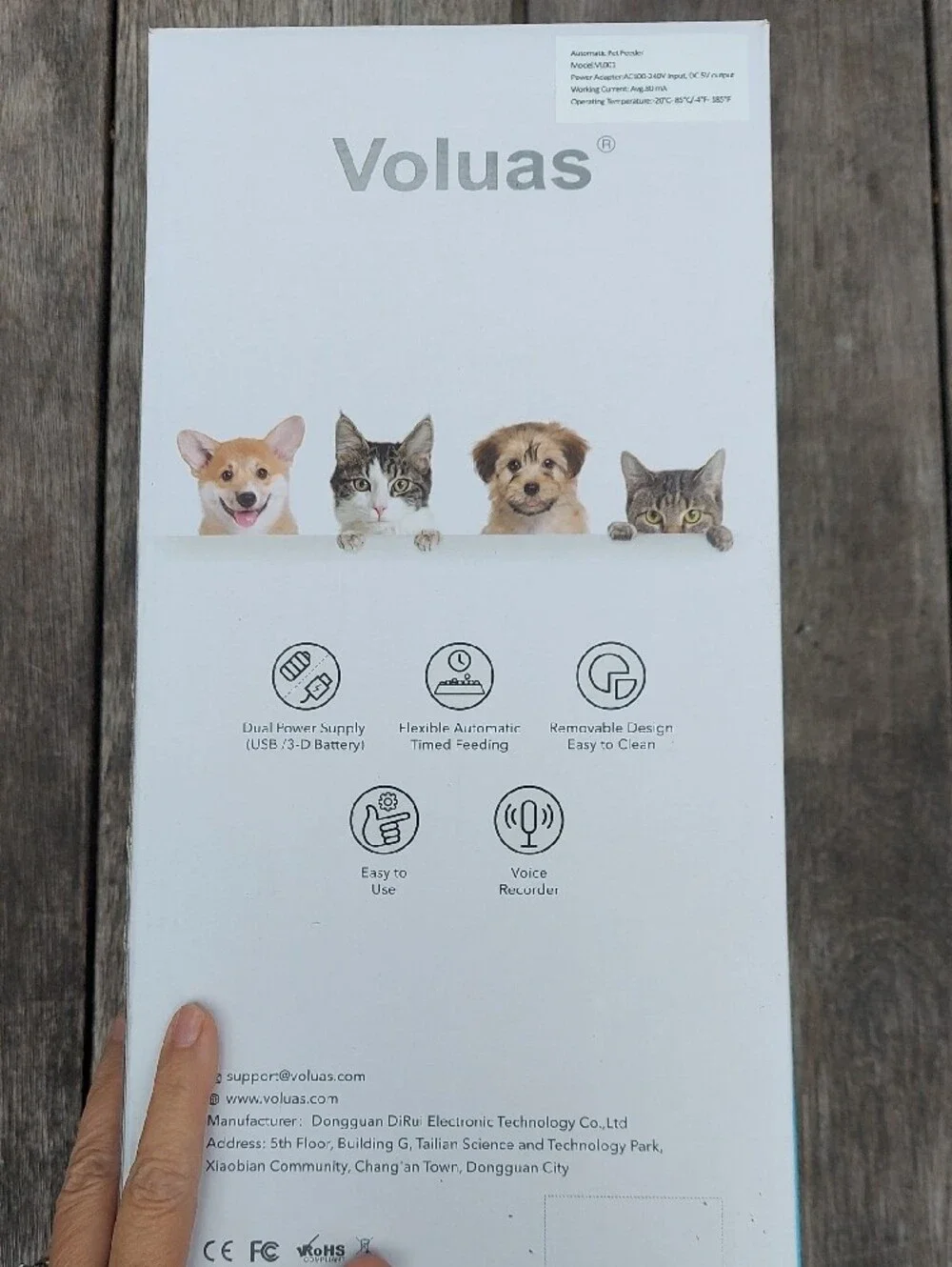Voluas Automatic Pet Feeder - Black